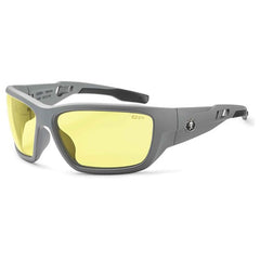 Baldr Yellow Lens Matte Gray Safety Glasses - Apex Tool & Supply