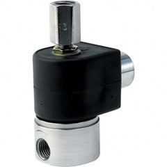 Parker - 120/60 - 110/50 VAC 1/4" NPT Port Stainless Steel Three-Way Direct Acting Solenoid Valve - Apex Tool & Supply