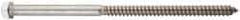 Value Collection - 1/2" Screw, 10" Length Under Head, Stainless Steel, Hex Head Lag Screw - Uncoated, Grade 18-8 - Apex Tool & Supply