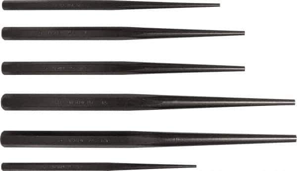 Mayhew - 6 Piece, 1/8 to 5/16", Drift Punch Set - Alloy Steel - Apex Tool & Supply