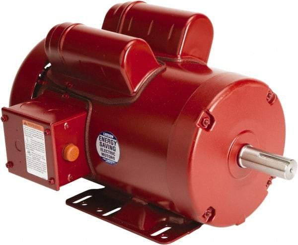 Leeson - 2 Max hp, 1,800 Max RPM, Electric AC DC Motor - 230 V Input, Single Phase, 56HZ Frame, Rigid Base Mount, TEFC Enclosure - Apex Tool & Supply