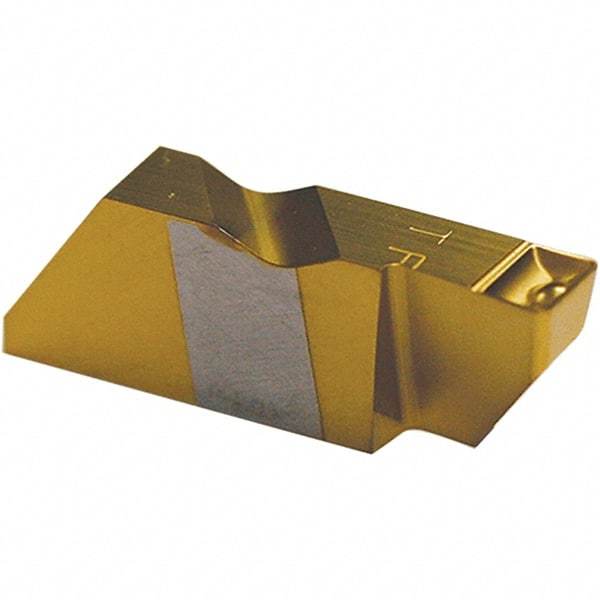 Tool-Flo - 3189FLFD P Grade GP3R, 4.8mm Cutting Width Carbide Grooving Insert - 1/4" Max Depth of Cut, Left Hand, 0.02 to 0.025" Corner Radius, TiN Finish - Apex Tool & Supply
