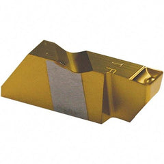 Tool-Flo - 3189FLFD P Grade GP3R, 4.8mm Cutting Width Carbide Grooving Insert - 1/4" Max Depth of Cut, Left Hand, 0.02 to 0.025" Corner Radius, TiN Finish - Apex Tool & Supply