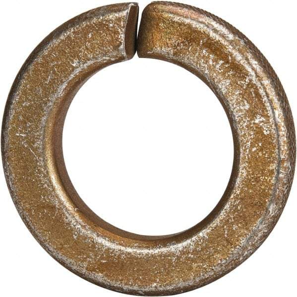 Made in USA - 5/8", 0.156" Thick Split Lock Washer - 1060 Spring Steel, Zinc Yellow Dichromate Finish, 0.628" Min ID, 0.641" Max ID, 1.073" Max OD - Apex Tool & Supply
