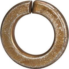 Made in USA - 5/8", 0.156" Thick Split Lock Washer - 1060 Spring Steel, Zinc Yellow Dichromate Finish, 0.628" Min ID, 0.641" Max ID, 1.073" Max OD - Apex Tool & Supply