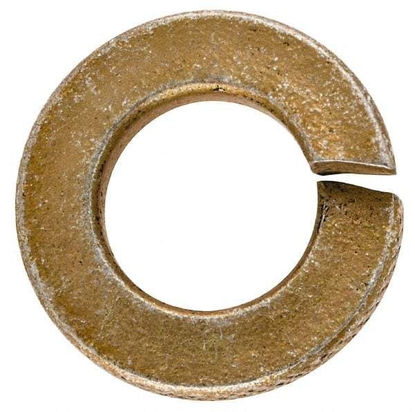 Made in USA - 5/16", 0.078" Thick Split Lock Washer - 1060 Spring Steel, Zinc Yellow Dichromate Finish, 0.314" Min ID, 0.322" Max ID, 0.583" Max OD - Apex Tool & Supply