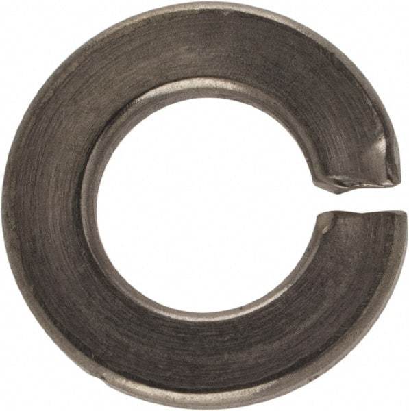 Made in USA - 1/4", 0.062" Thick Split Lock Washer - 400 Stainless Steel, Passivated Finish, 0.252" Min ID, 0.26" Max ID, 0.487" Max OD - Apex Tool & Supply