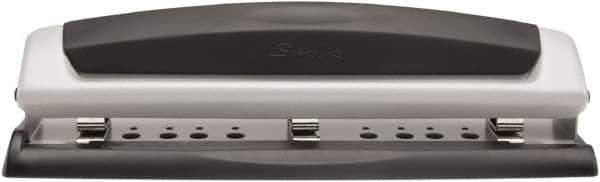 Swingline - Paper Punches Type: 10 Sheet Manual Two to Three Hole Punch Color: Black/Silver - Apex Tool & Supply