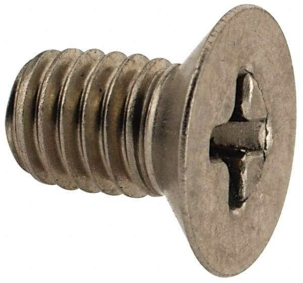 Made in USA - #10-32 UNF, 5/16" OAL Phillips Drive Machine Screw - Flat Head, Grade 18-8 Stainless Steel, Without Washer - Apex Tool & Supply