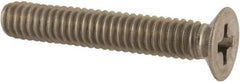 Made in USA - #8-32 UNC, 1" OAL Phillips Drive Machine Screw - Flat Head, Grade 18-8 Stainless Steel, Passivated Finish, Without Washer - Apex Tool & Supply