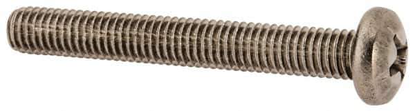 Made in USA - #10-32 UNF, 1-1/2" Length Under Head Phillips Drive Machine Screw - Pan Head, Grade 18-8 Stainless Steel, Black Oxide Finish, Without Washer - Apex Tool & Supply