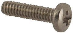 Made in USA - #0-80 UNF, 1/4" Length Under Head Phillips Drive Machine Screw - Pan Head, Grade 18-8 Stainless Steel, Black Oxide Finish, Without Washer - Apex Tool & Supply