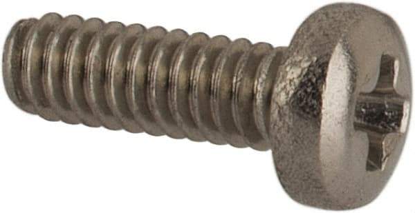 Made in USA - #0-80 UNF, 3/16" Length Under Head Phillips Drive Machine Screw - Pan Head, Grade 18-8 Stainless Steel, Black Oxide Finish, Without Washer - Apex Tool & Supply