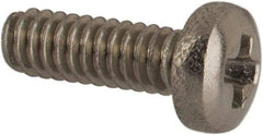 Made in USA - #0-80 UNF, 3/16" Length Under Head Phillips Drive Machine Screw - Pan Head, Grade 18-8 Stainless Steel, Black Oxide Finish, Without Washer - Apex Tool & Supply