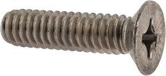 Made in USA - 1/4-20 UNC, 1" OAL Phillips Drive Machine Screw - Flat Head, Grade 18-8 Stainless Steel, Without Washer - Apex Tool & Supply