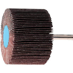 PFERD - 2" Diam x 1-1/2" Face Width, Aluminum Oxide Coated Mounted Flap Wheel - 1/4" Shank Mount, 120 Grit, 15,000 Max RPM - Apex Tool & Supply