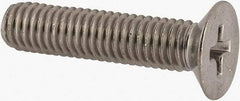 Made in USA - #10-32 UNF, 7/8" OAL Phillips Drive Machine Screw - Flat Head, Grade 18-8 Stainless Steel, Without Washer - Apex Tool & Supply