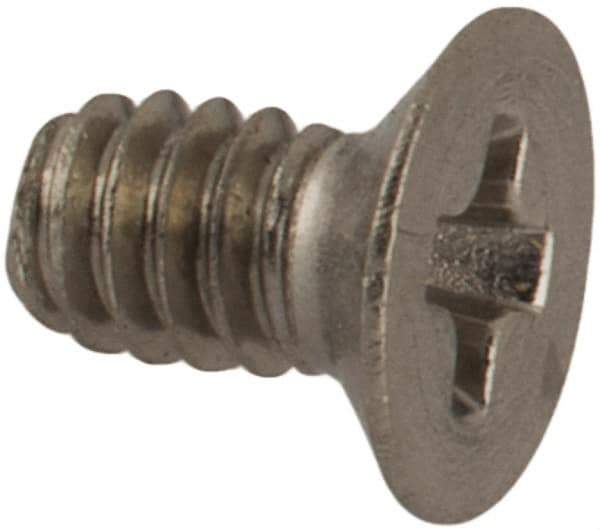 Made in USA - #2-56 UNC, 5/32" OAL Phillips Drive Machine Screw - Flat Head, Grade 18-8 Stainless Steel, Passivated Finish, Without Washer - Apex Tool & Supply