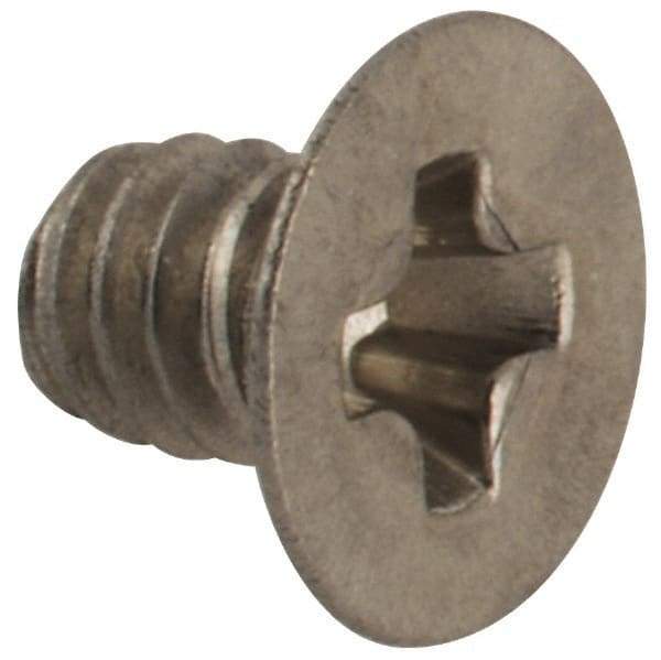 Made in USA - #2-56 UNC, 1/8" OAL Phillips Drive Machine Screw - Flat Head, Grade 18-8 Stainless Steel, Passivated Finish, Without Washer - Apex Tool & Supply