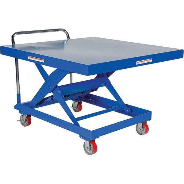 Vestil - 1,000 Lb Capacity Hydraulic Scissor Auto Hite Cart - 14" to 34" Lift Height, 48" Platform Length x 48" Platform Width - Apex Tool & Supply