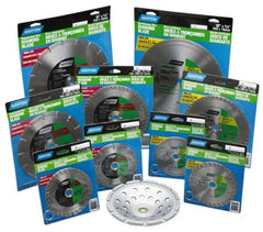 Norton - 10" Diam, 5/8" Arbor Hole Diam, Wet & Dry Cut Saw Blade - Diamond-Tipped, Standard Round Arbor - Apex Tool & Supply