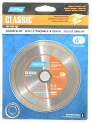 Norton - 4-1/2" Diam, 5/8 & 7/8" Arbor Hole Diam, Wet & Dry Cut Saw Blade - Diamond-Tipped, Standard Round Arbor - Apex Tool & Supply