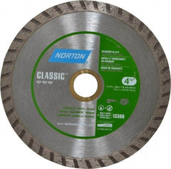 Norton - 4-1/2" Diam, 5/8 & 7/8" Arbor Hole Diam, Wet & Dry Cut Saw Blade - Diamond-Tipped, Standard Round Arbor - Apex Tool & Supply