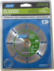 Norton - 4-1/2" Diam, 5/8 & 7/8" Arbor Hole Diam, Wet & Dry Cut Saw Blade - Diamond-Tipped, Standard Round Arbor - Apex Tool & Supply