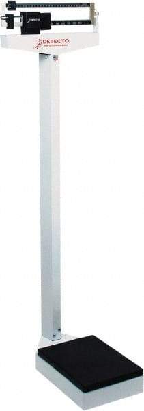Detecto - Beam Display, 400 Lb. Capacity, Eye-Level Mechanical Beam Scale without Height Rod - 4 Ounce Graduation, 59" High, 10-1/2" Platform Length x 14-1/2" Width - Apex Tool & Supply