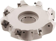 Iscar - 5.58" Cut Diam, 1-1/2" Arbor Hole, 0.276" Max Depth of Cut, 45° Indexable Chamfer & Angle Face Mill - 8 Inserts, S845 SX.U 16.. Insert, Right Hand Cut, 8 Flutes, Through Coolant, Series Helido - Apex Tool & Supply