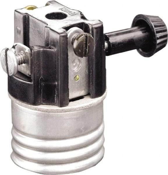 Leviton - 3 Pin, 250 VAC, 250 Watt, Medium Base, Removable Turn Knob Lamp Holder - Incandescent, Screw Mounted - Apex Tool & Supply