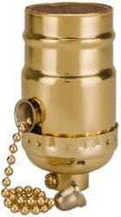 Leviton - 660 Watt, Medium Base, Pull Chain Lamp Holder - Burnished Finish, Incandescent - Apex Tool & Supply