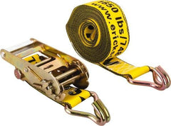 Erickson Manufacturing - 25' Long x 2" Wide, 5,000 Lb Basket Capacity, 5,000 Lb Vertical Capacity, Polyester Web Sling - Yellow - Apex Tool & Supply