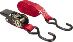 Erickson Manufacturing - 15' Long x 1" Wide, 500 Lb Basket Capacity, 500 Lb Vertical Capacity, Polypropylene/Zinc Web Sling - Red - Apex Tool & Supply