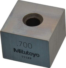 Mitutoyo - 0.7" Square Steel Gage Block - Accuracy Grade 0, Includes Certificate of Inspection - Apex Tool & Supply