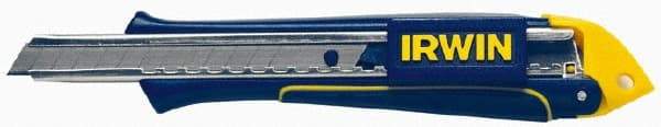 Irwin - Snap Utility Knife - 9mm Blade, Blue & Yellow Standard Grip Handle, 3 Blades Included - Apex Tool & Supply
