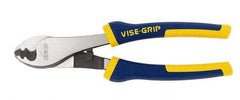 Irwin - 8" OAL, Cable Cutter - 13/16" Jaw Length x 1-1/4" Jaw Width, Rubber Grips Handle - Apex Tool & Supply