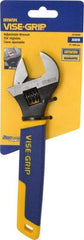 Irwin - 1-1/8" Jaw Capacity, 8" Standard Adjustable Wrench - Chrome Vanadium Steel, Chrome Finish - Apex Tool & Supply