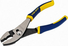 Irwin - 6" OAL, 1-1/8" Jaw Length, 1-5/32" Jaw Width, Slip Joint Pliers - 2 Positions, Serrated Jaw, Regular Nose Head, Standard Tool, Wire Cutting Shear - Apex Tool & Supply