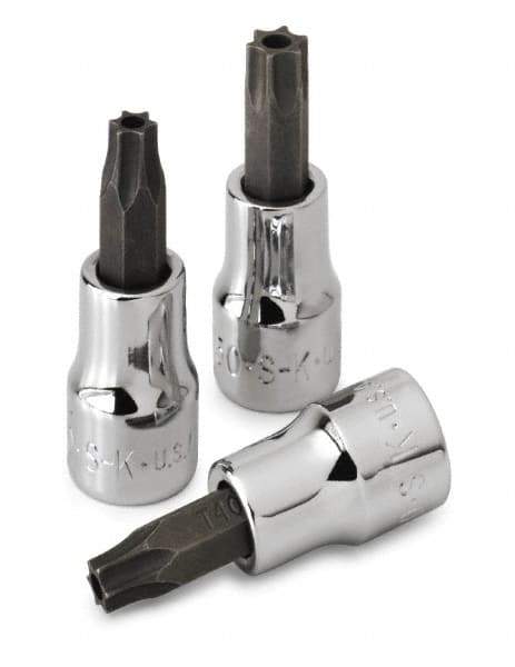 SK - 1/4" Drive, T10 Torx Bit Socket - 1-3/4" OAL, Tamper Resistant - Apex Tool & Supply