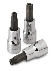 SK - 1/4" Drive, T10 Torx Bit Socket - 1-3/4" OAL, Tamper Resistant - Apex Tool & Supply