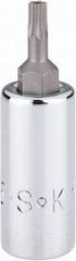 SK - 1/4" Drive, T15 Torx Bit Socket - 1-3/4" OAL, Tamper Resistant - Apex Tool & Supply