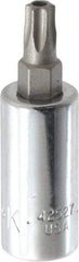 SK - 1/4" Drive, T27 Torx Bit Socket - 1-3/4" OAL, Tamper Resistant - Apex Tool & Supply