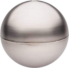 Made in USA - 8" Diam, Spherical, Tubed Through Connection, Metal Float - 3/8" Rod Thread, Stainless Steel, 450 Max psi, 20 Gauge - Apex Tool & Supply