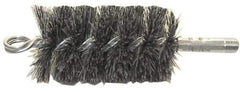 Schaefer Brush - 4-1/2" Brush Length, 3-1/2" Diam, Fiber Single Stem, Single Spiral Tube Brush - 8" Long, Tampico Fibre, 1/4" NPSM Male Connection - Apex Tool & Supply