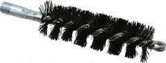 Schaefer Brush - 5" Brush Length, 1-1/2" Diam, Nylon Single Stem, Single Spiral Tube Brush - 7-1/4" Long, Nylon, 1/4" NPSM Male Connection - Apex Tool & Supply