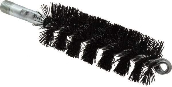 Schaefer Brush - 5" Brush Length, 1-3/4" Diam, Nylon Single Stem, Single Spiral Tube Brush - 7-1/4" Long, Nylon, 1/4" NPSM Male Connection - Apex Tool & Supply
