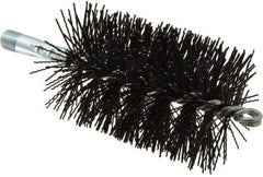 Schaefer Brush - 5" Brush Length, 3" Diam, Nylon Single Stem, Single Spiral Tube Brush - 7-1/4" Long, Nylon, 1/4" NPSM Male Connection - Apex Tool & Supply