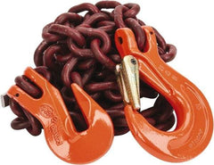 Pewag - 10' Long, 7,100 Lb Basket Capacity, 7,100 Lb Vertical Capacity, Alloy Steel Web Sling - SSG Chain Sling, 3/8" Diam Chain, Silver (Color), with Grab Hook & Sling Hook - Apex Tool & Supply