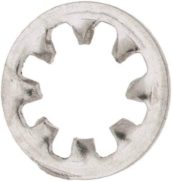 Made in USA - #8 Screw, 0.176" ID, Stainless Steel Internal Tooth Lock Washer - 0.336" OD, Uncoated, Grade 316 - Apex Tool & Supply